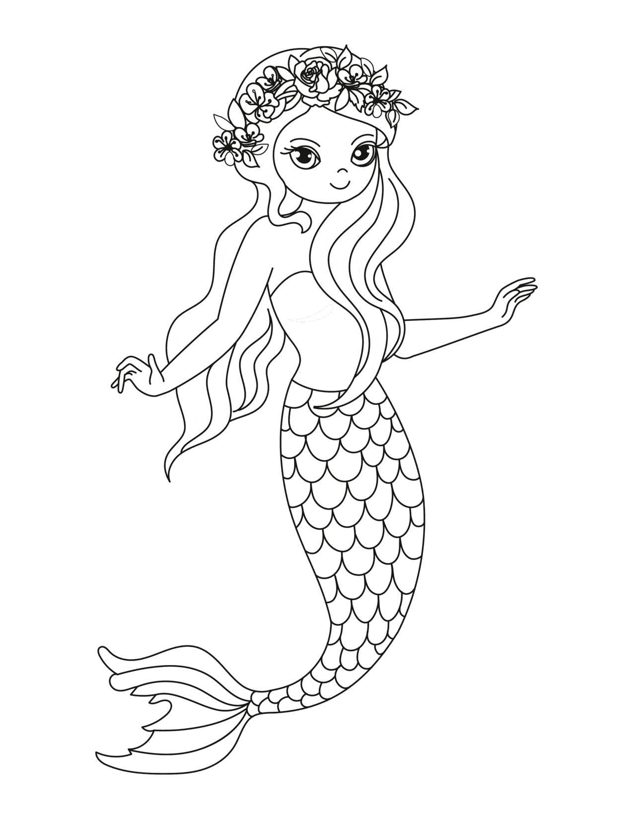 Malbild - Meerjungfrau mit Diadem - Haarreif